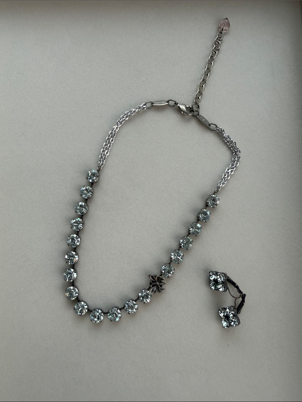 Sabika Silver-Tone Clear Crystal Butterfly Necklace with Matching Earrings
